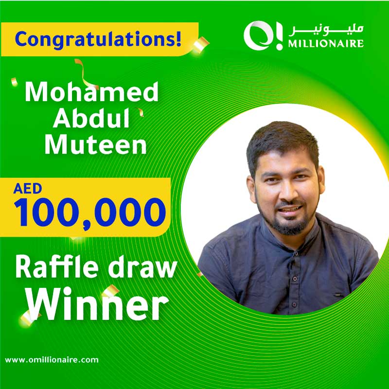 Raffle Draw winner Mohamed Abdul Muteen